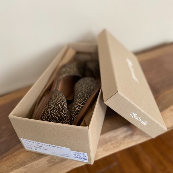 Madewell The Marisa d'Orsay Flat in Spotted Calf Hair Size 8 - Picture 11 of 11